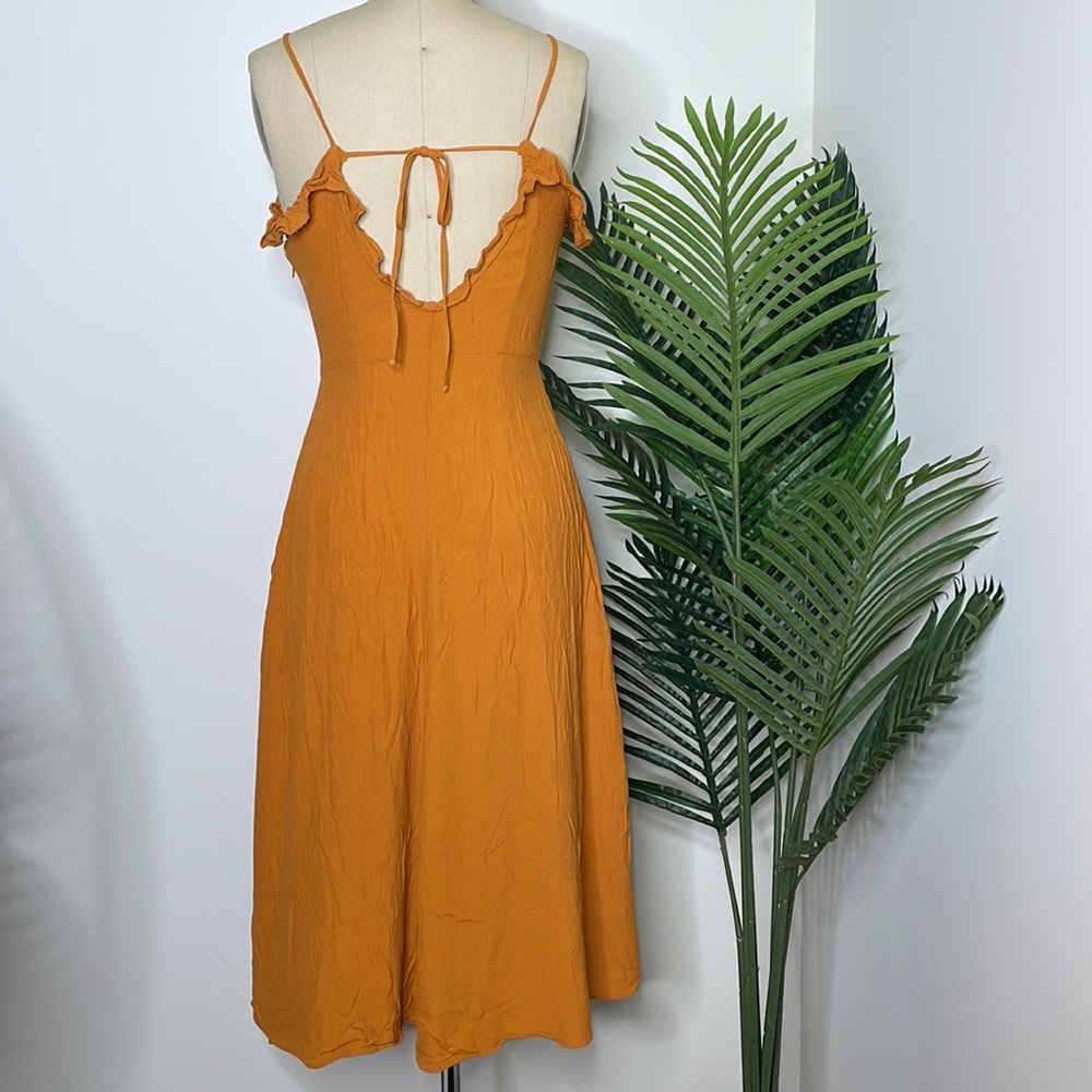 Used H&M Orange Midi Dress - Picture 2 of 5
